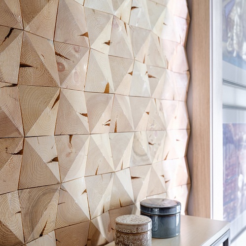 Фото товара стеновые панели Flitch Деревянная плитка торцевая из старых брёвен